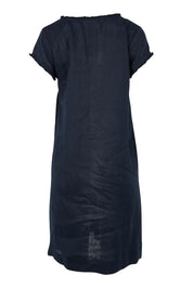 Product shot of the V Festival Dress – Truenavy in colour Truenavy, from the back