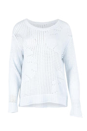 Product shot of the Breeze Easy Sweater – White in colour White, from the front