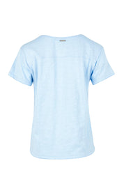 Product shot of the Intersection Tee – Sky in colour Sky, from the back