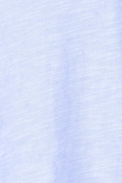 Product shot of the Intersection Cotton Tee – Sky in colour Sky, showing detail