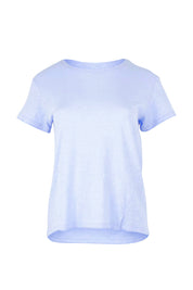 Product shot of the Intersection Cotton Tee – Sky in colour Sky, from the front