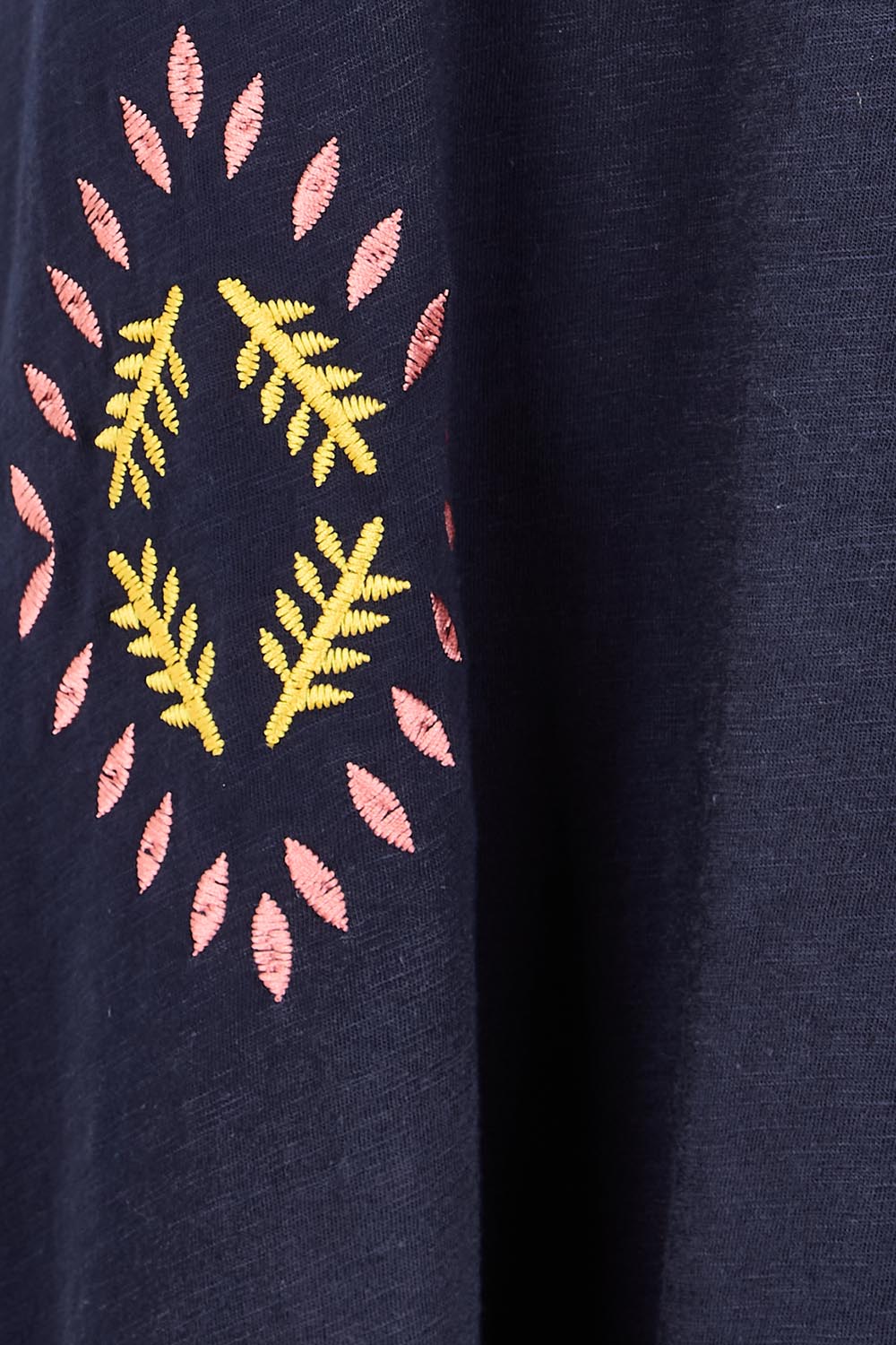Product shot of the Bright Spot Cotton Dress – Truenavy in colour Truenavy, showing detail