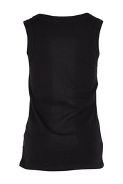 Product shot of the Esme Cotton Tank in colour Black (Black), from the back