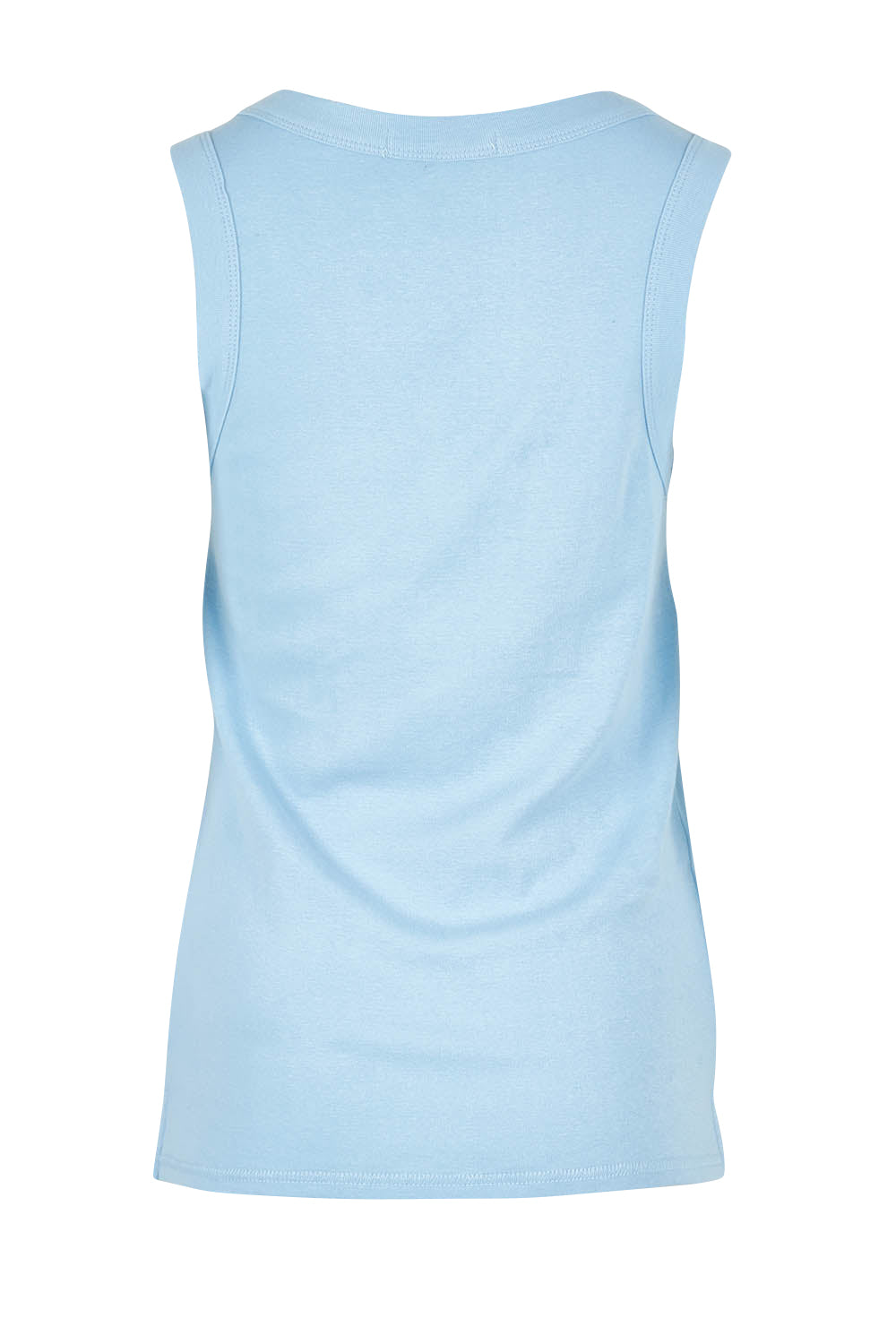 Product shot of the Esme Cotton Tank in colour Bluebelle (Blue), from the back