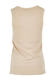 Product shot of the Esme Cotton Tank in colour Oatmeal, from the back