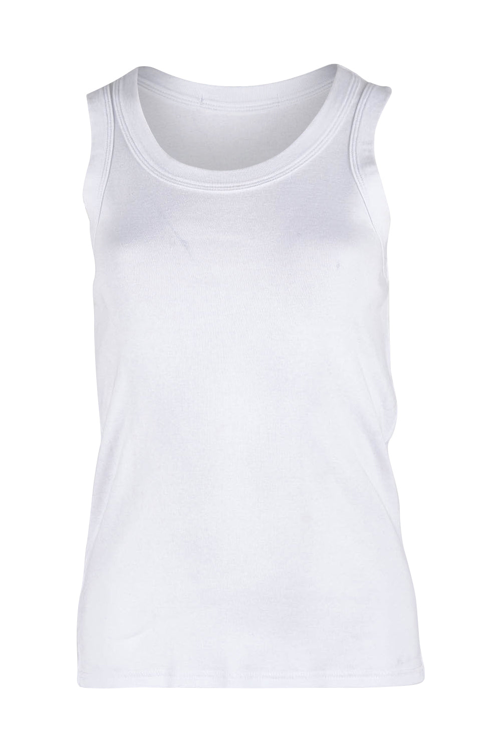 Product shot of the Esme Cotton Tank in colour White (White), from the front
