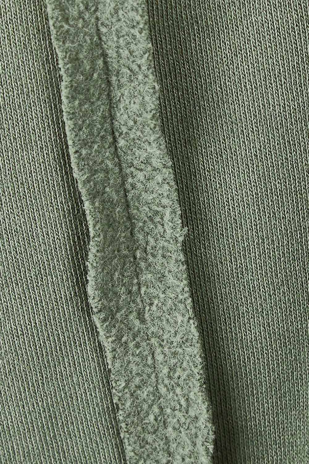 Product shot of the Oversized Crew in colour Khaki (Green), detail