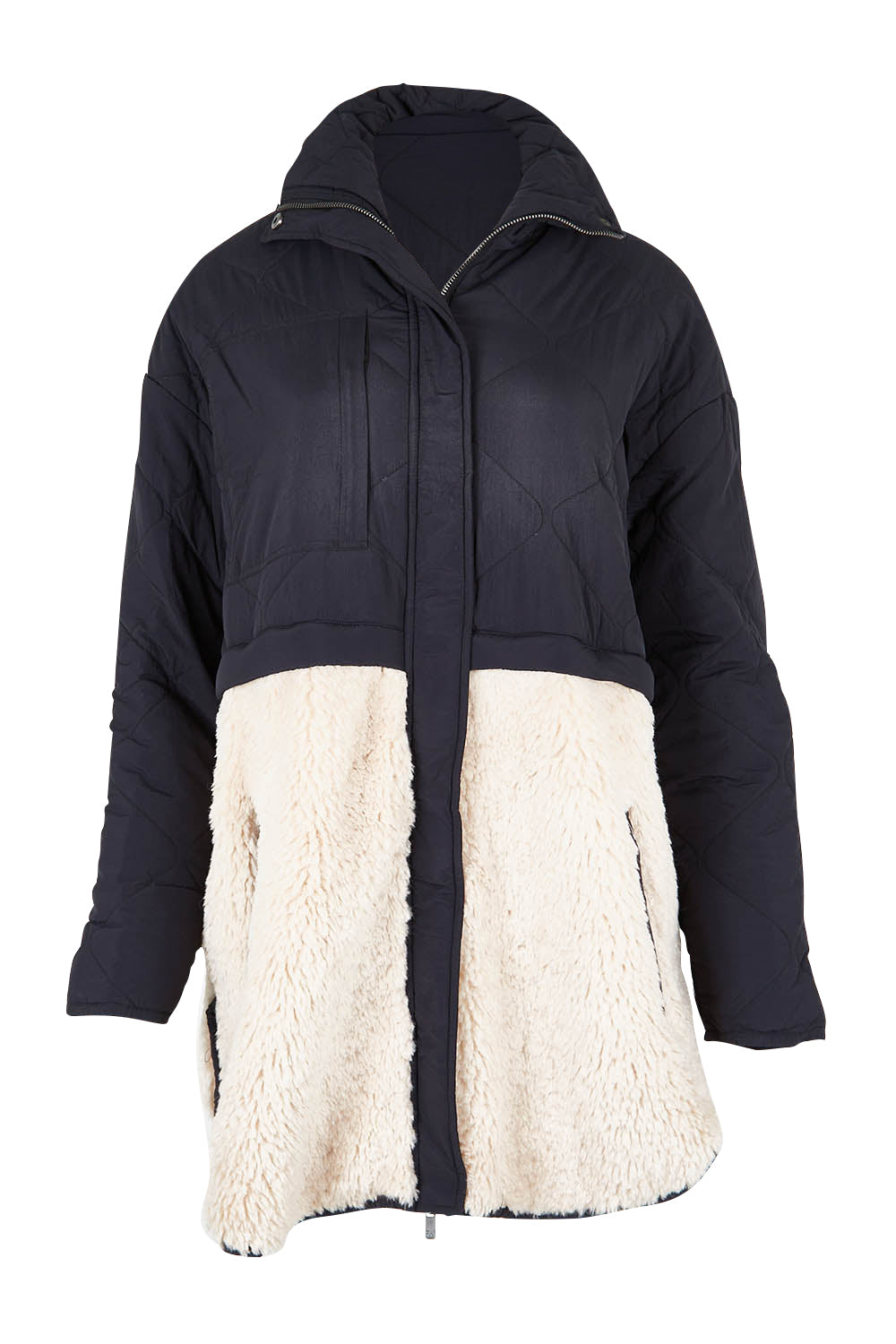 Product shot of the Celia Coat in colour Black (Black), from the front