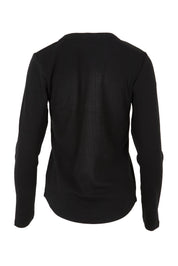 Product shot of the Elements Scoop Rib Cotton Blend  Long Sleeve in colour Black (Black), from the back