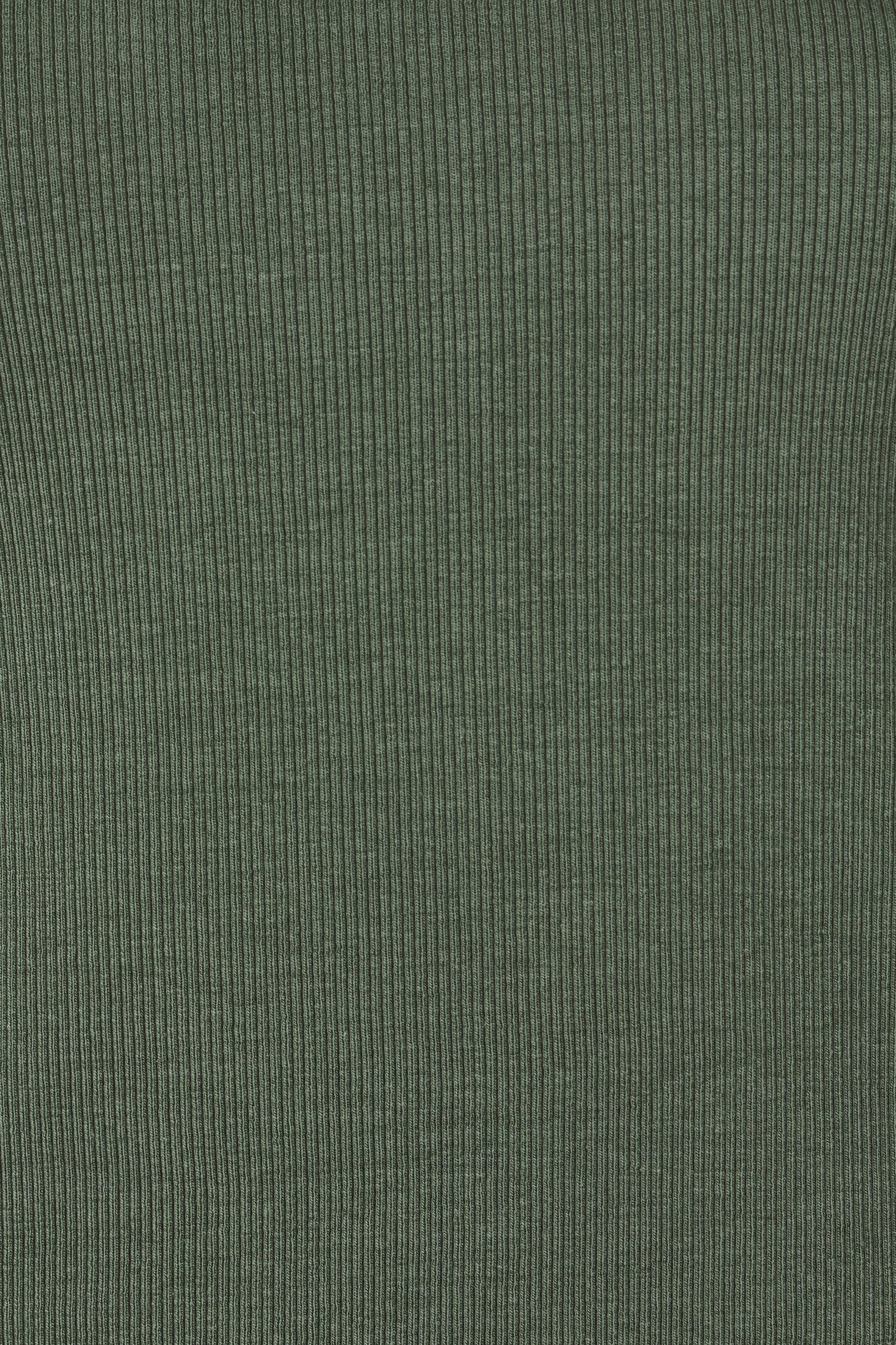 Product shot of the Elements Scoop Rib Cotton Blend  Long Sleeve in colour Khaki (Green), detail