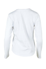 Product shot of the Elements Scoop Rib Cotton Blend  Long Sleeve in colour White (White), from the back
