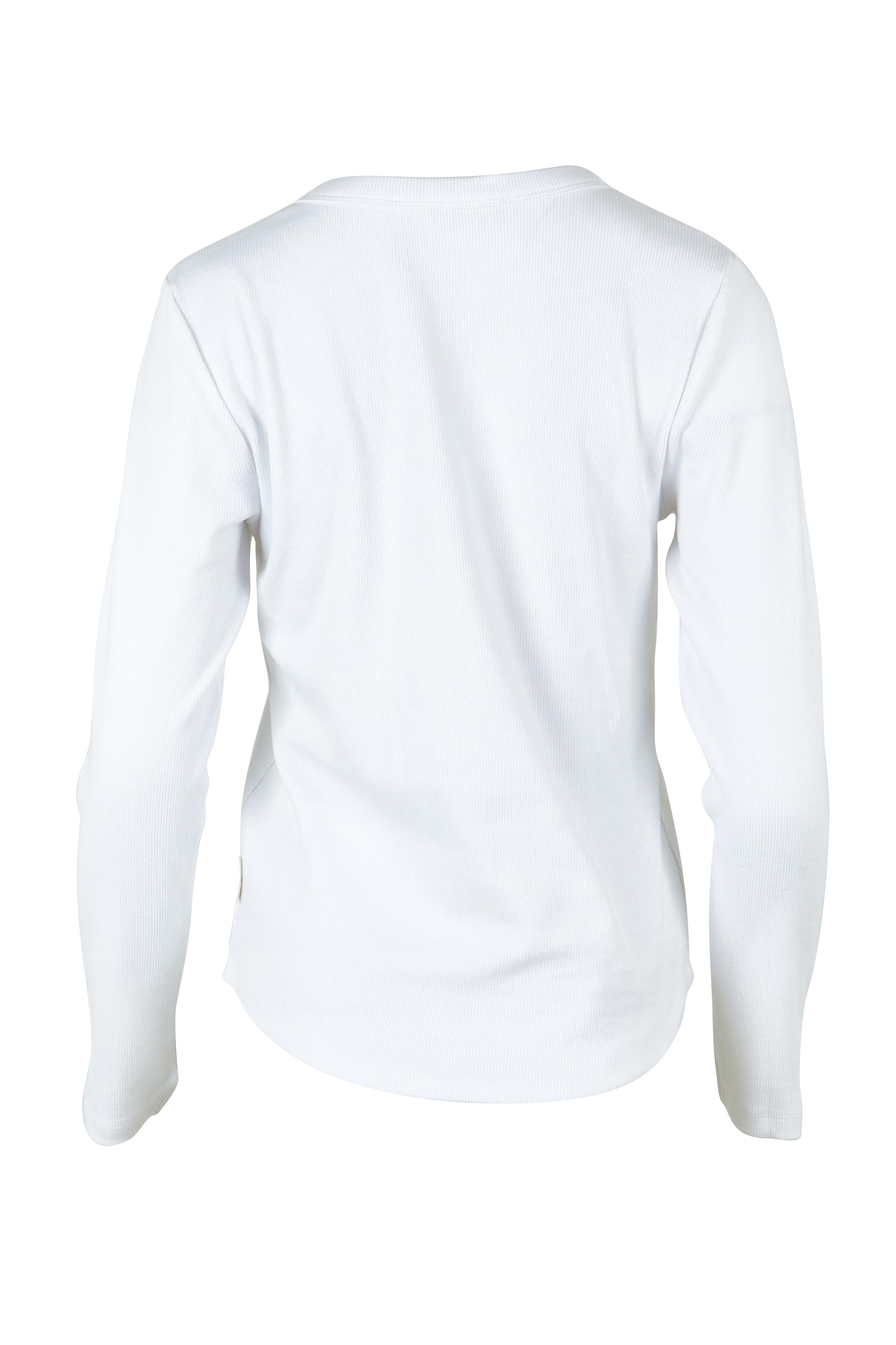 Product shot of the Elements Scoop Rib Cotton Blend  Long Sleeve in colour White (White), from the back