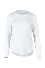 Product shot of the Elements Scoop Rib Cotton Blend  Long Sleeve in colour White (White), from the front