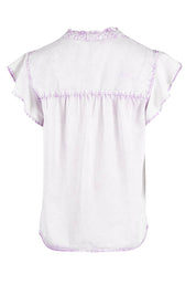 Product shot of the Reese Top in colour Lilac (Purple), from the back