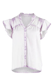 Product shot of the Reese Top in colour Lilac (Purple), from the front