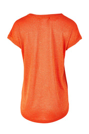 Product shot of the Alma Metallic Knit in colour Spcyorange, from the back