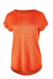 Product shot of the Alma Metallic Knit in colour Spcyorange, from the front