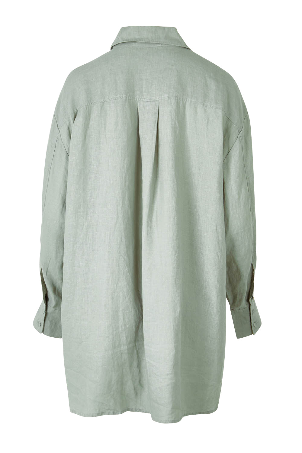 Product shot of the Sorrento Shirt in colour Sagegreen (Green), from the back
