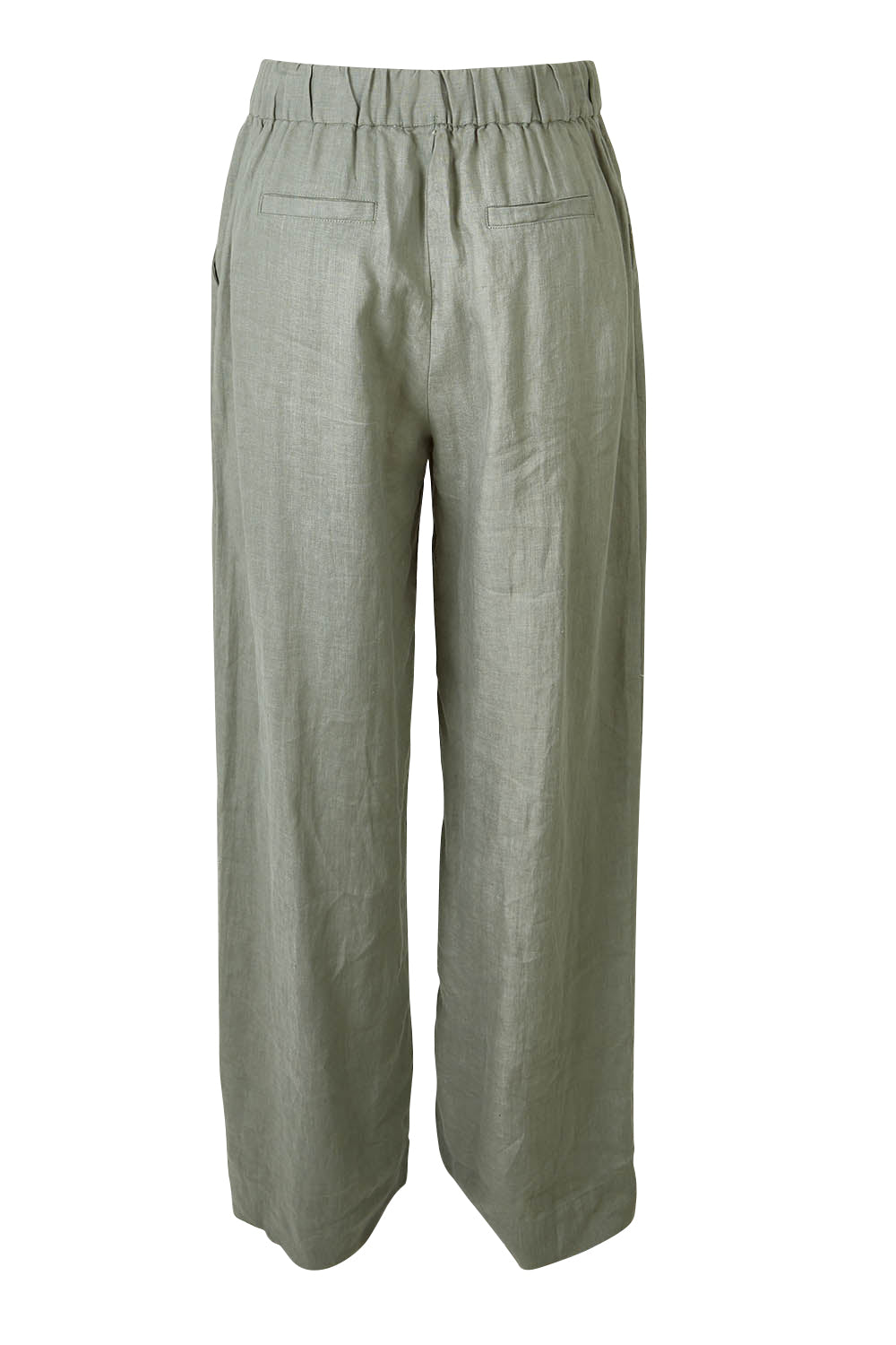 Product shot of the Naples Pant in colour Sage Green (Green), from the back