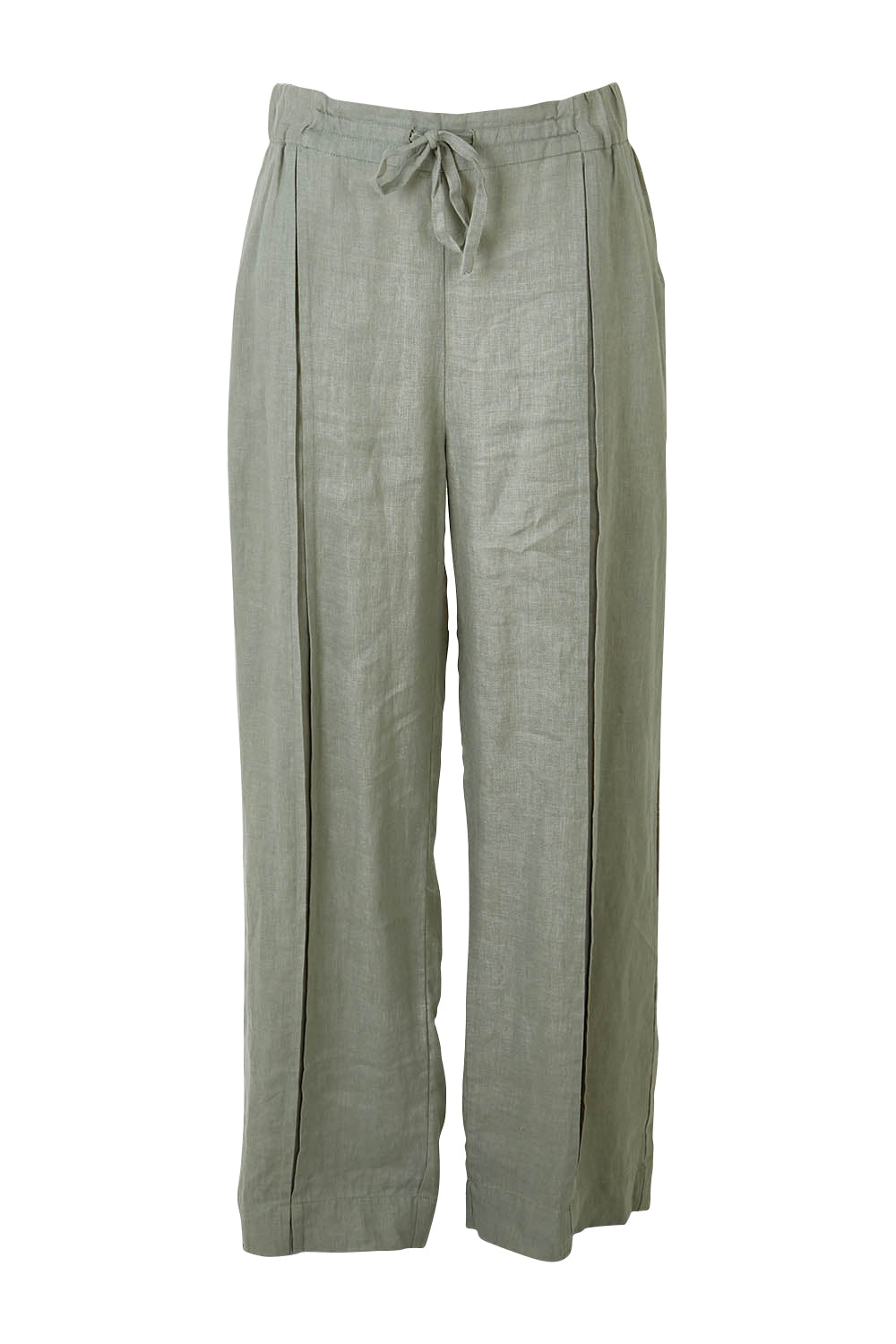 Product shot of the Naples Pant in colour Sage Green (Green), from the front