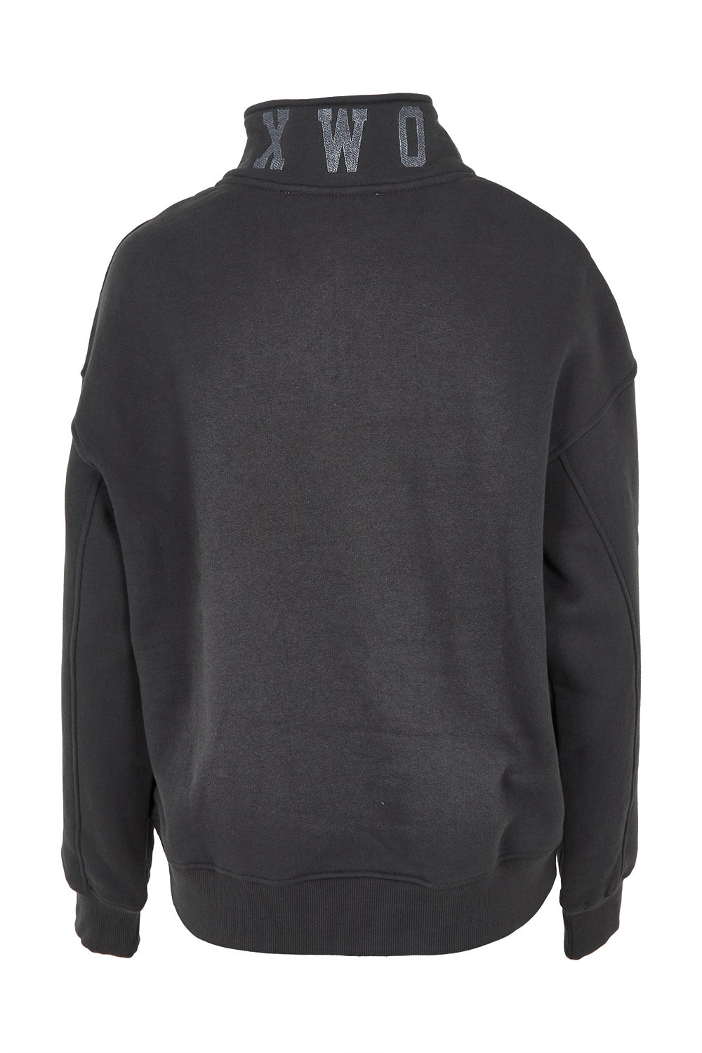 Product shot of the Elements College Zip Crew in colour Coal (Grey), from the back