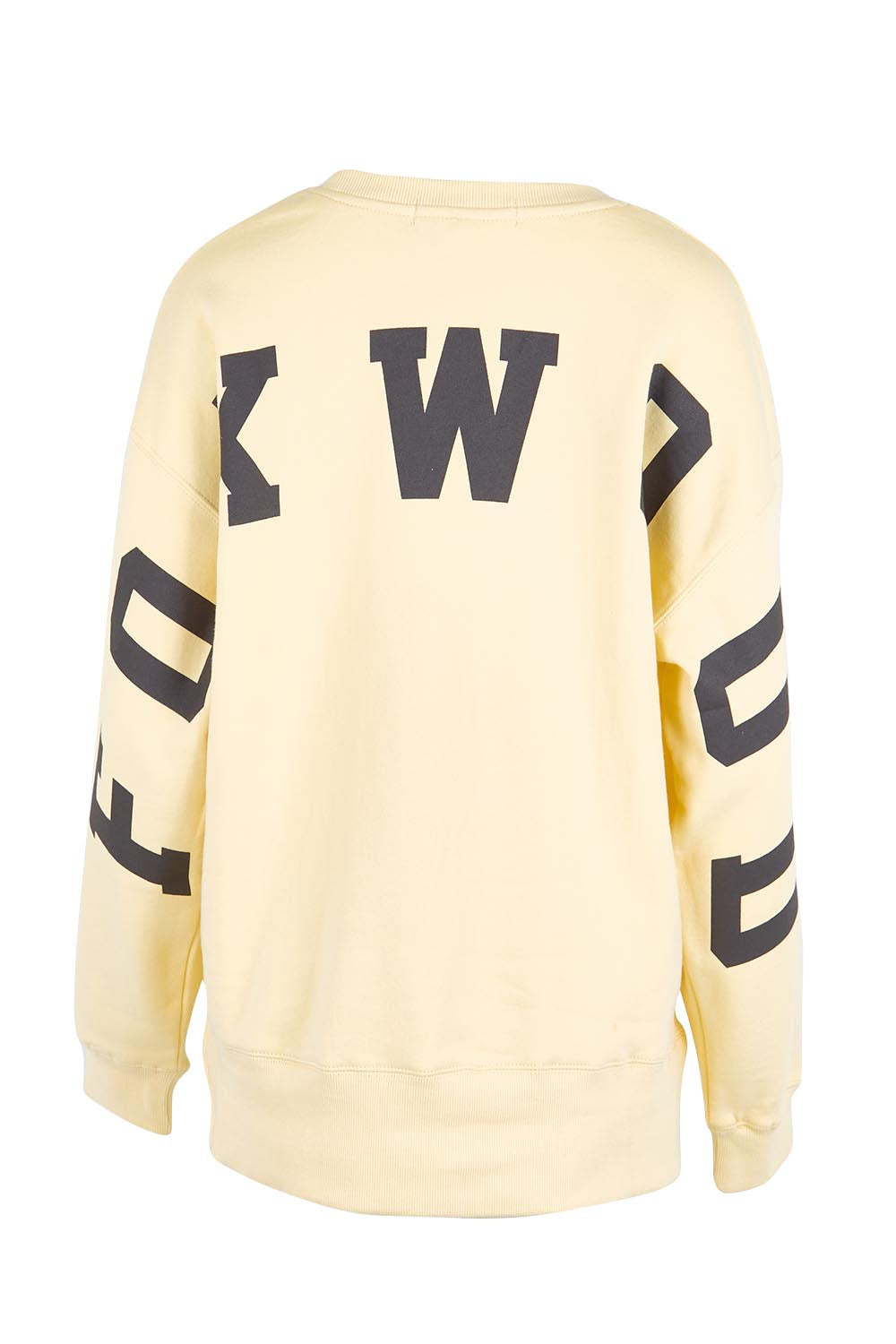 Product shot of the Elements Interval Cotton Crew – Buttercrea in colour Buttercrea, from the back