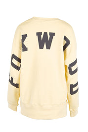 Product shot of the Elements Interval Cotton Crew – Buttercrea in colour Buttercrea, from the back