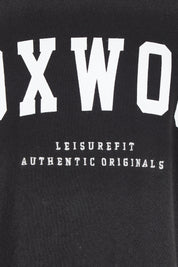 Product shot of the Interval Cotton Crew in colour Darkgrey (Grey), detail