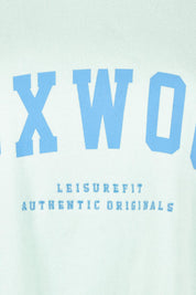 Product shot of the Elements Interval Cotton Crew – Mint in colour Mint, showing detail