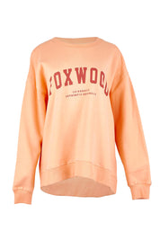Product shot of the Elements Interval Cotton Crew – Neonpeach in colour Neonpeach, from the front