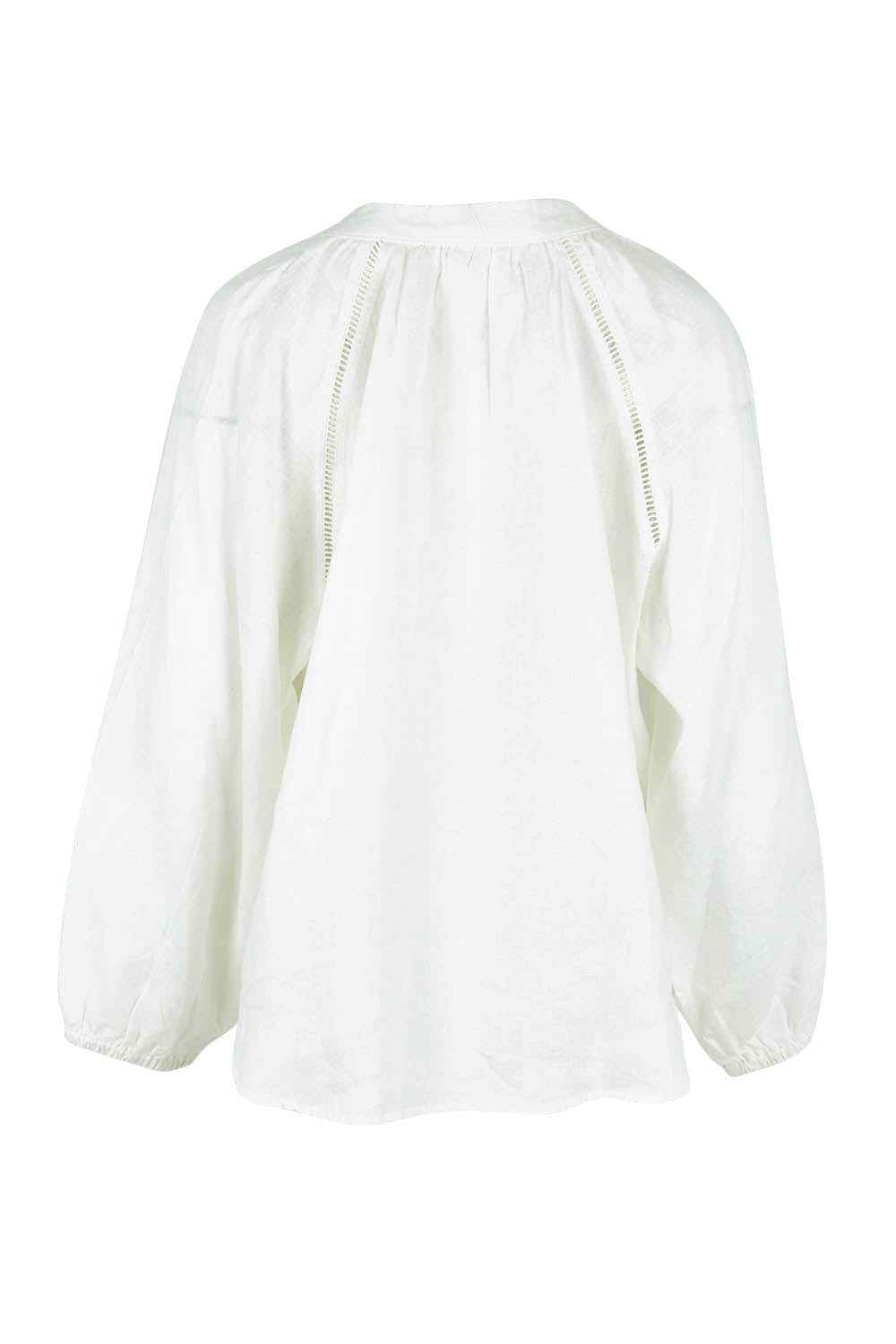 Product shot of the Corsica Blouse in colour Vinwhite (White), from the back