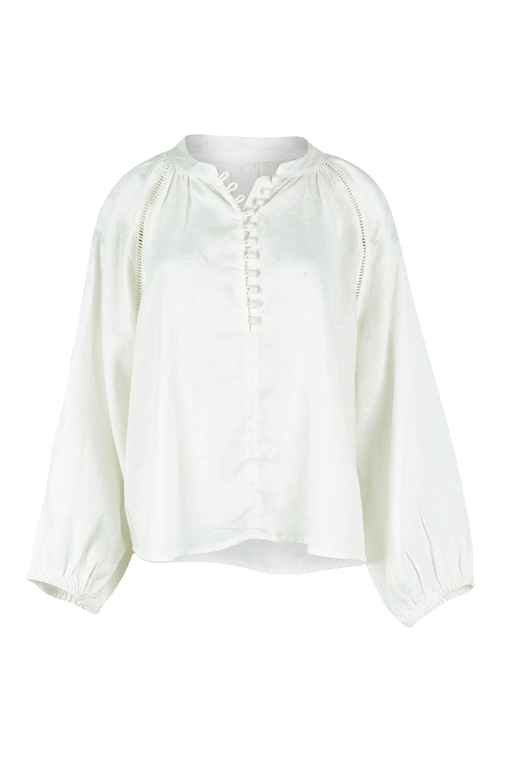 Product shot of the Corsica Blouse in colour Vinwhite (White), from the front