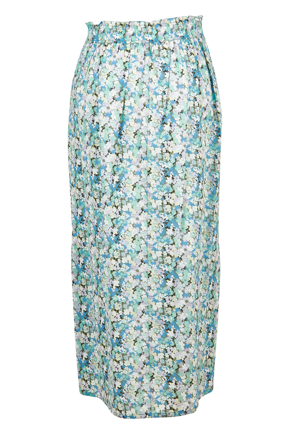 Product shot of the Rosette Floral Skirt in colour Rosette (Blue), from the back