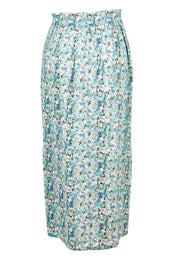 Product shot of the Rosette Floral Skirt in colour Rosette (Blue), from the back