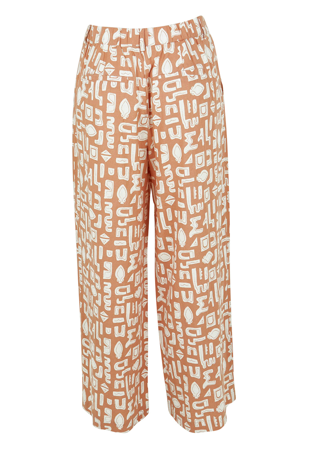 Product shot of the Etched Geo Pant in colour Clay, from the back