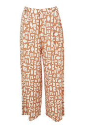 Product shot of the Etched Geo Pant in colour Clay, from the front