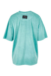Product shot of the Leisure Captain Cotton Tee in colour Sky (Blue), from the back