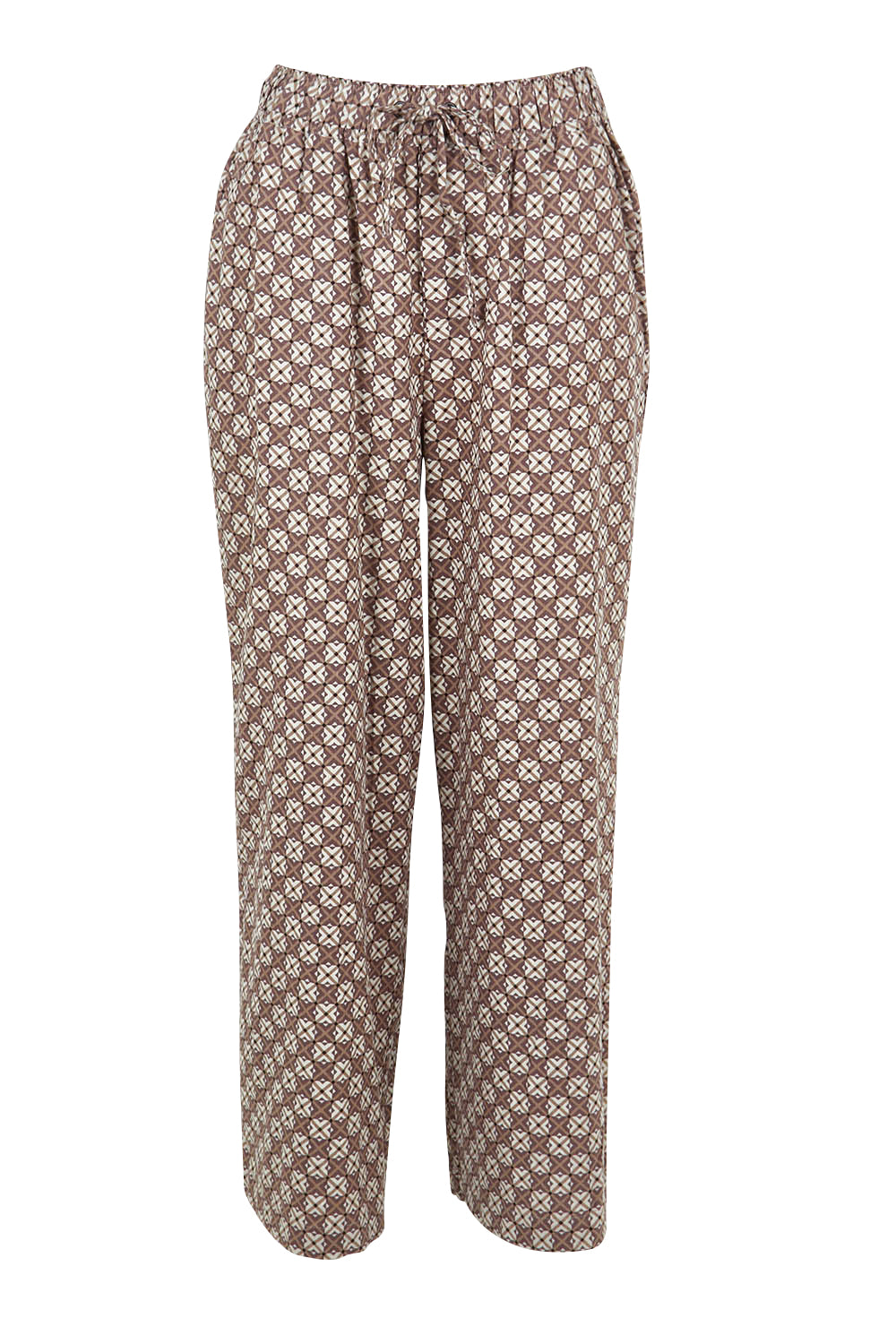 Product shot of the Lui Geo Linen Blend Pant in colour Luigeo, from the front