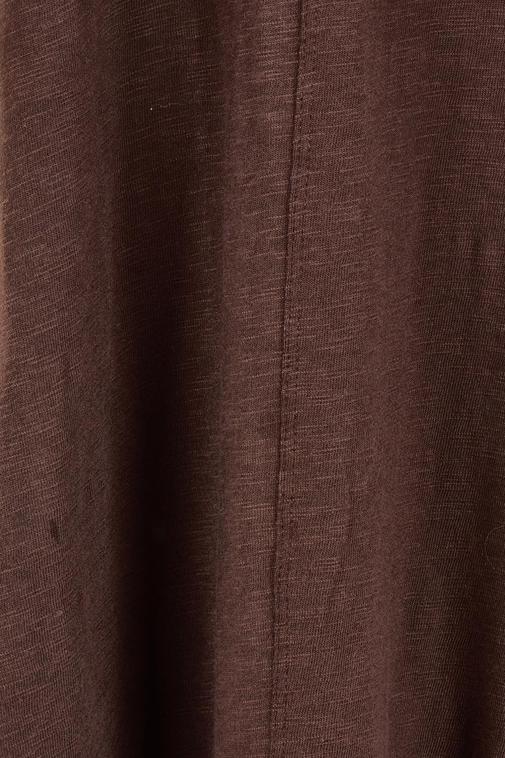 Product shot of the Leisure Recovery Cotton Dress in colour Chocolate, detail
