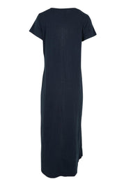 Product shot of the Leisure Recovery Cotton Dress in colour Navyyellow (Blue), from the back