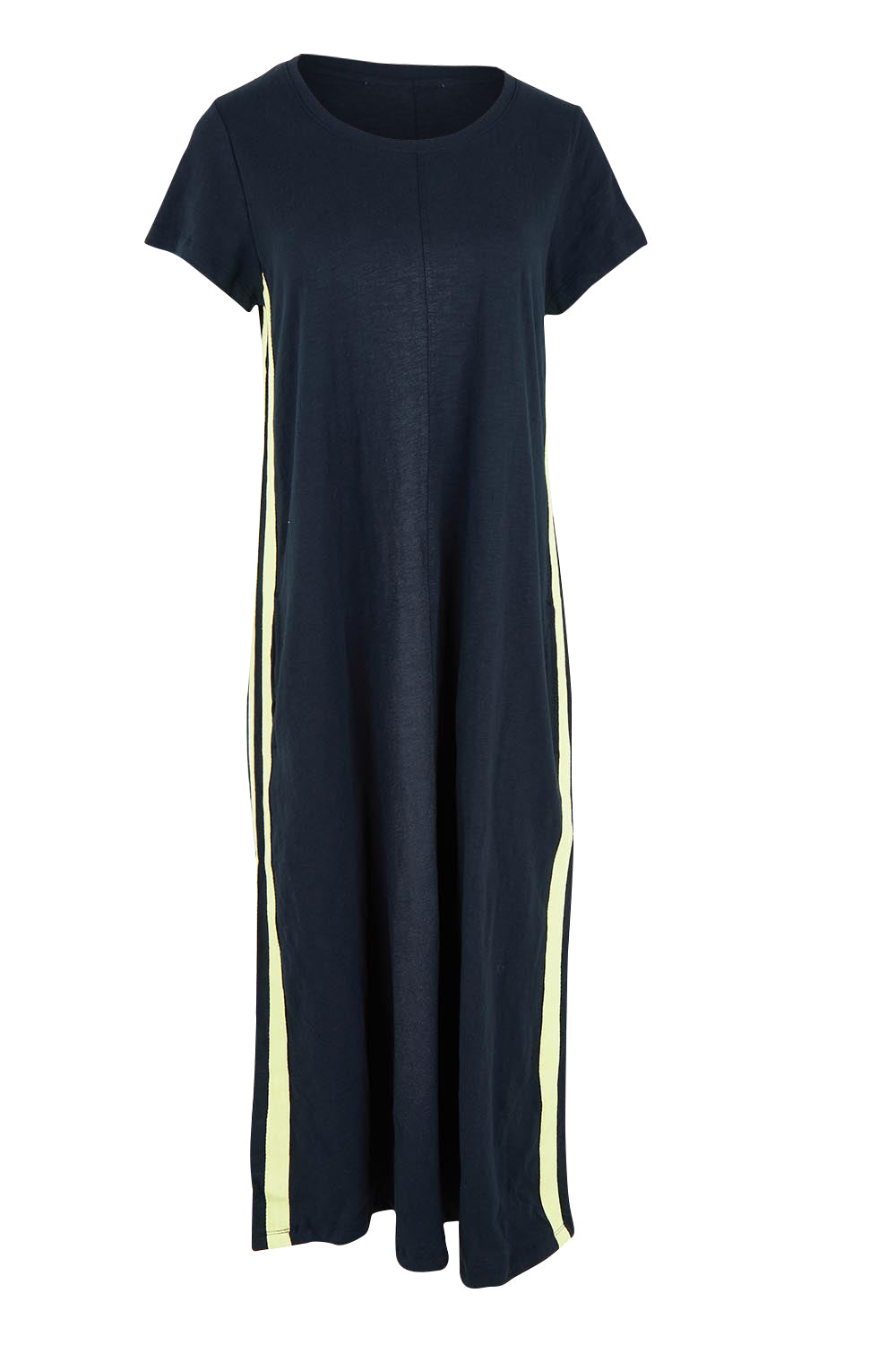 Product shot of the Leisure Recovery Cotton Dress in colour Navyyellow (Blue), from the front