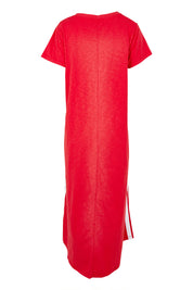Product shot of the Leisure Recovery Cotton Dress in colour Red (Red), from the back
