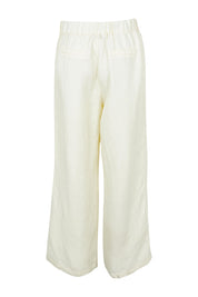 Product shot of the South Linen Blend Pant in colour Vinwhite (White), from the back