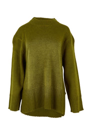 Product shot of the Jude Wool Blend Knit in colour Olivegree (Green), from the front