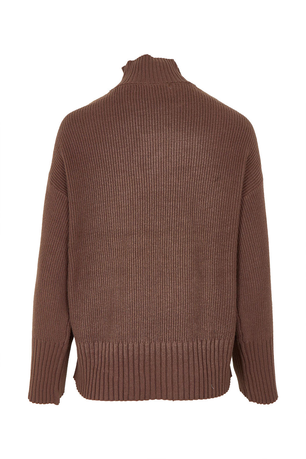 Product shot of the Oliver Knit in colour Coffee, from the back