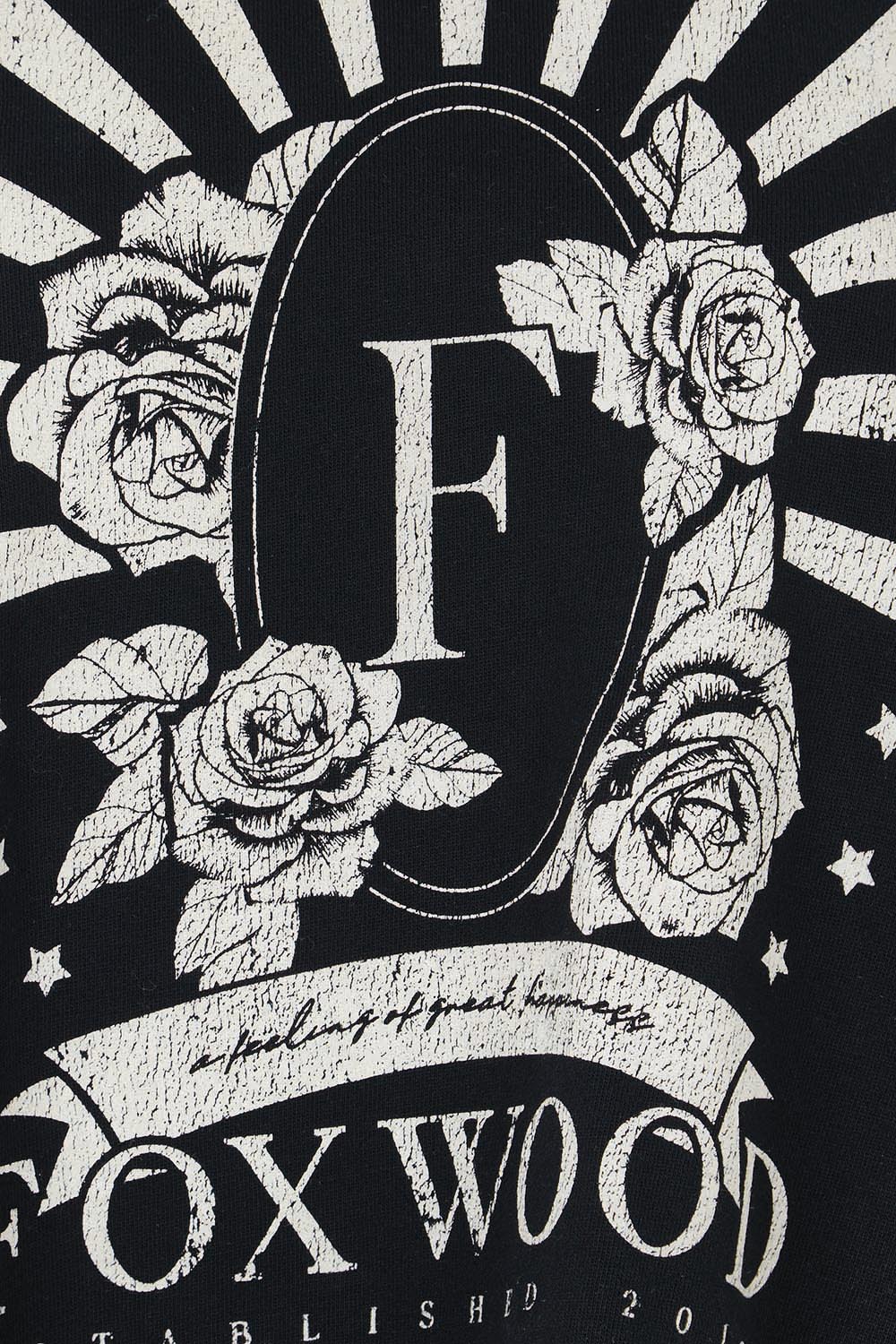 Product shot of the Happiness Cotton Crew in colour Washblack (Black), detail