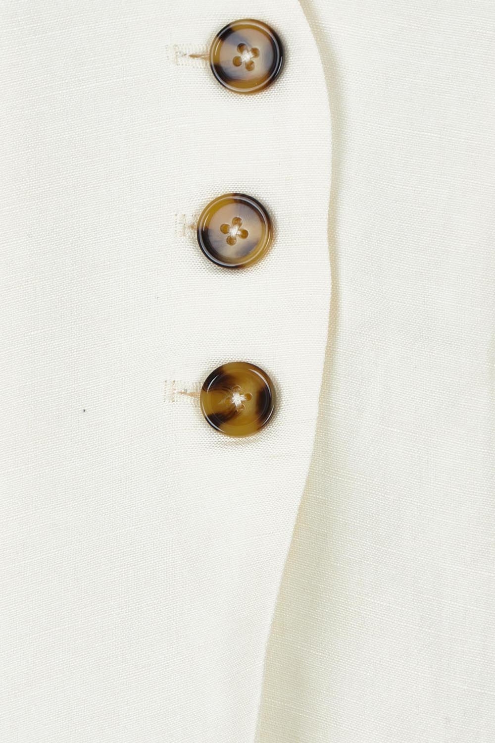 Product shot of the Payton Linen Blend Vest in colour Vinwhite (White), detail