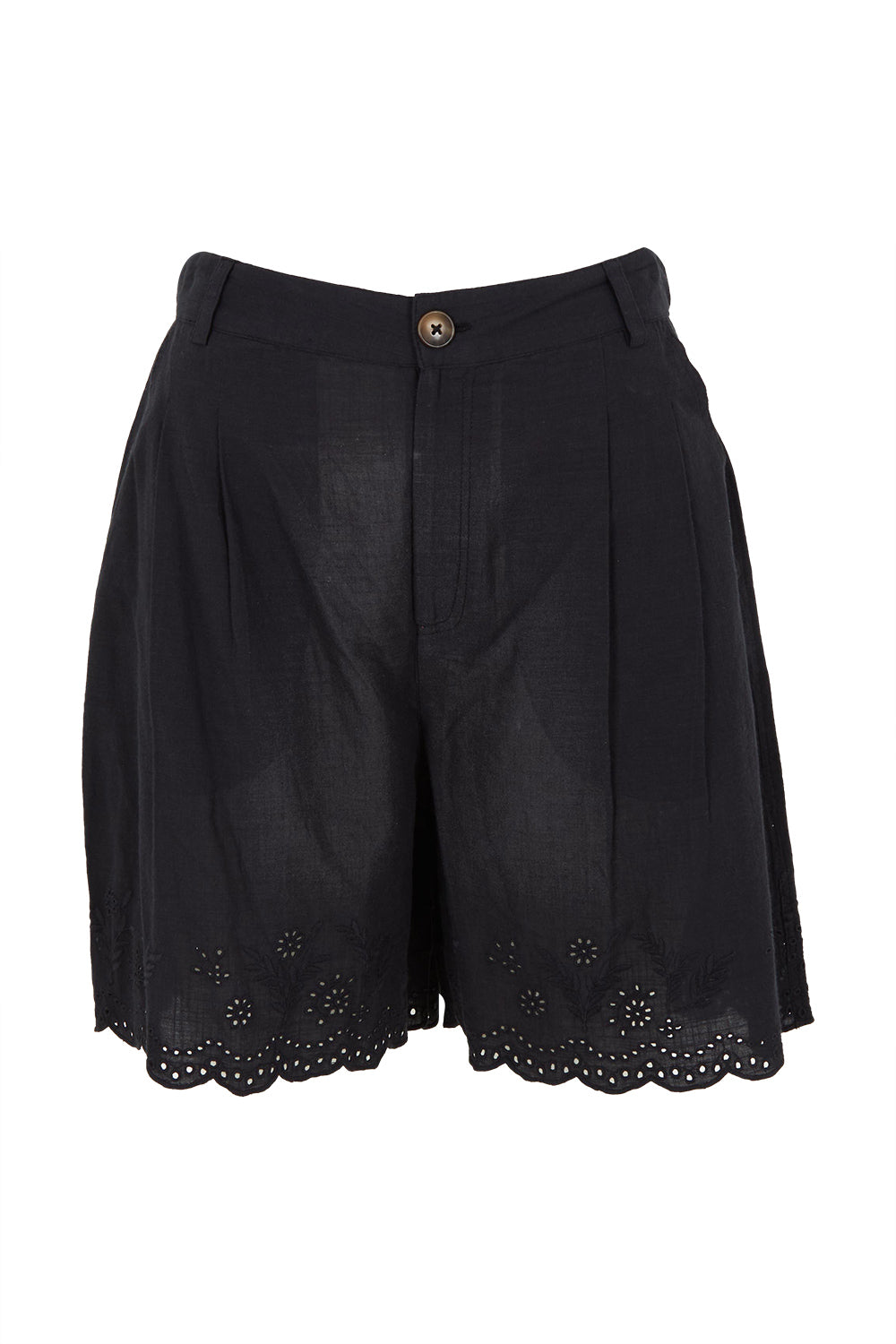 Product shot of the Madeline Short in colour Black (Black), from the front