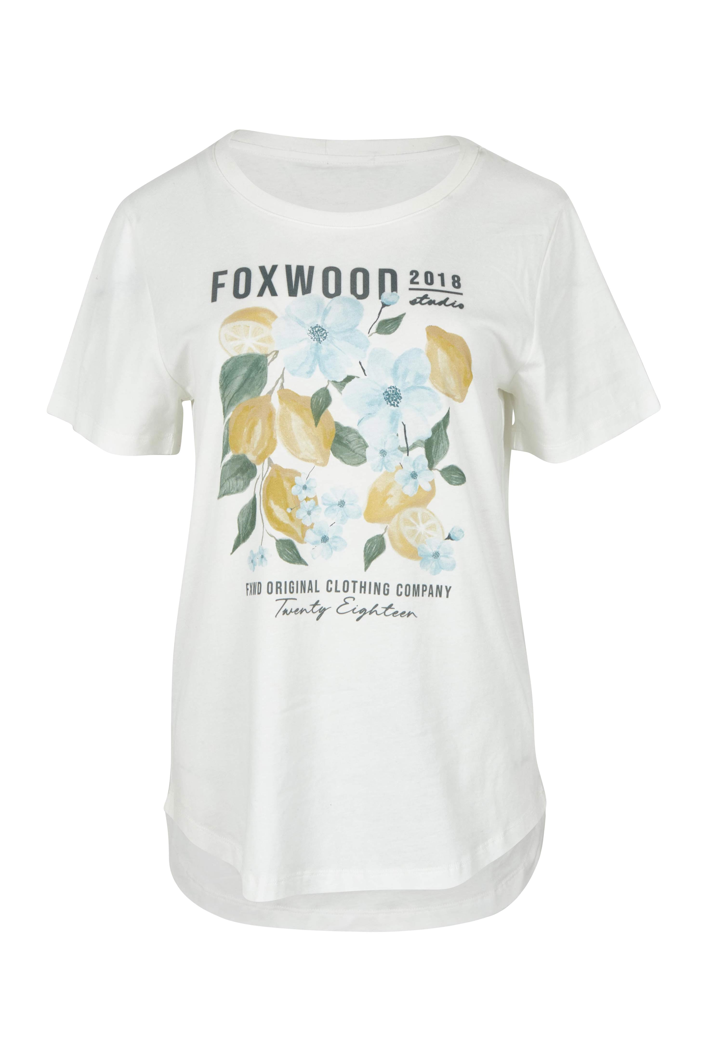Product shot of the Limoncello Cotton Tee in colour Vinwhite (White), from the front