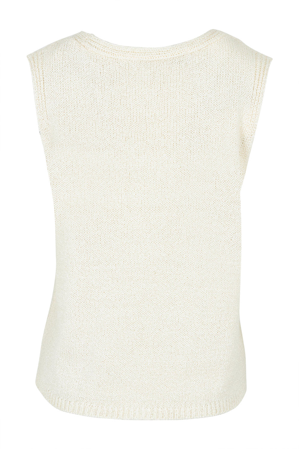 Product shot of the Golden Vest in colour Vinwhite (White), from the back